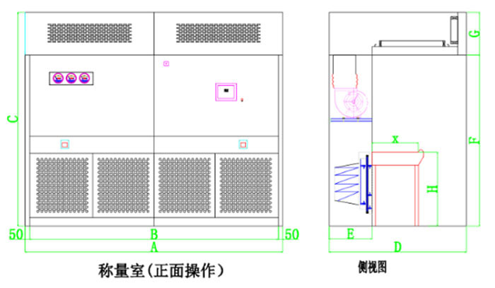 負(fù)壓稱(chēng)量罩負(fù)壓稱(chēng)量室設(shè)計(jì)方案圖